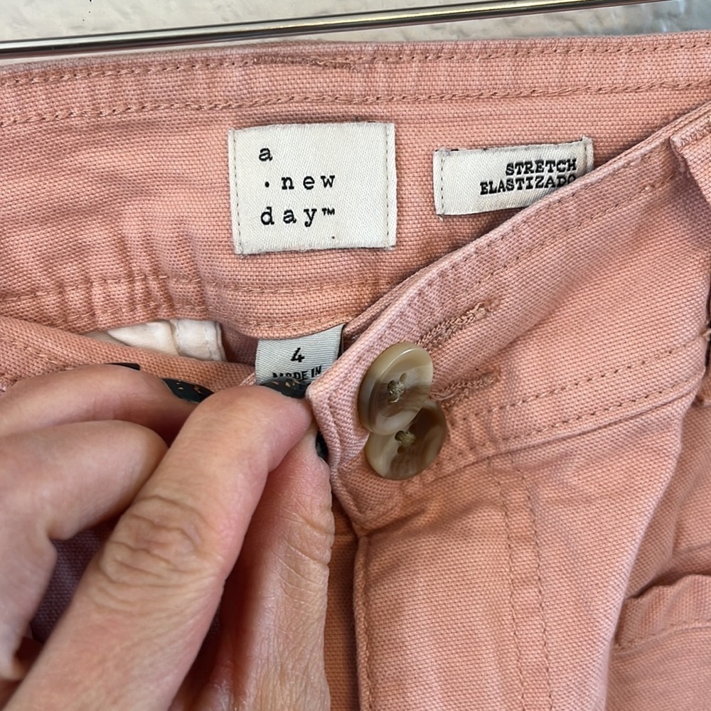 A New Day Pant Wide Leg Cropped Pink size 4 - Picture 6 of 12